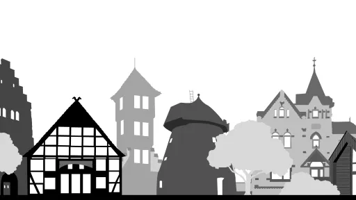 Stilisiertes Panorama der Silhouette Gehrdens